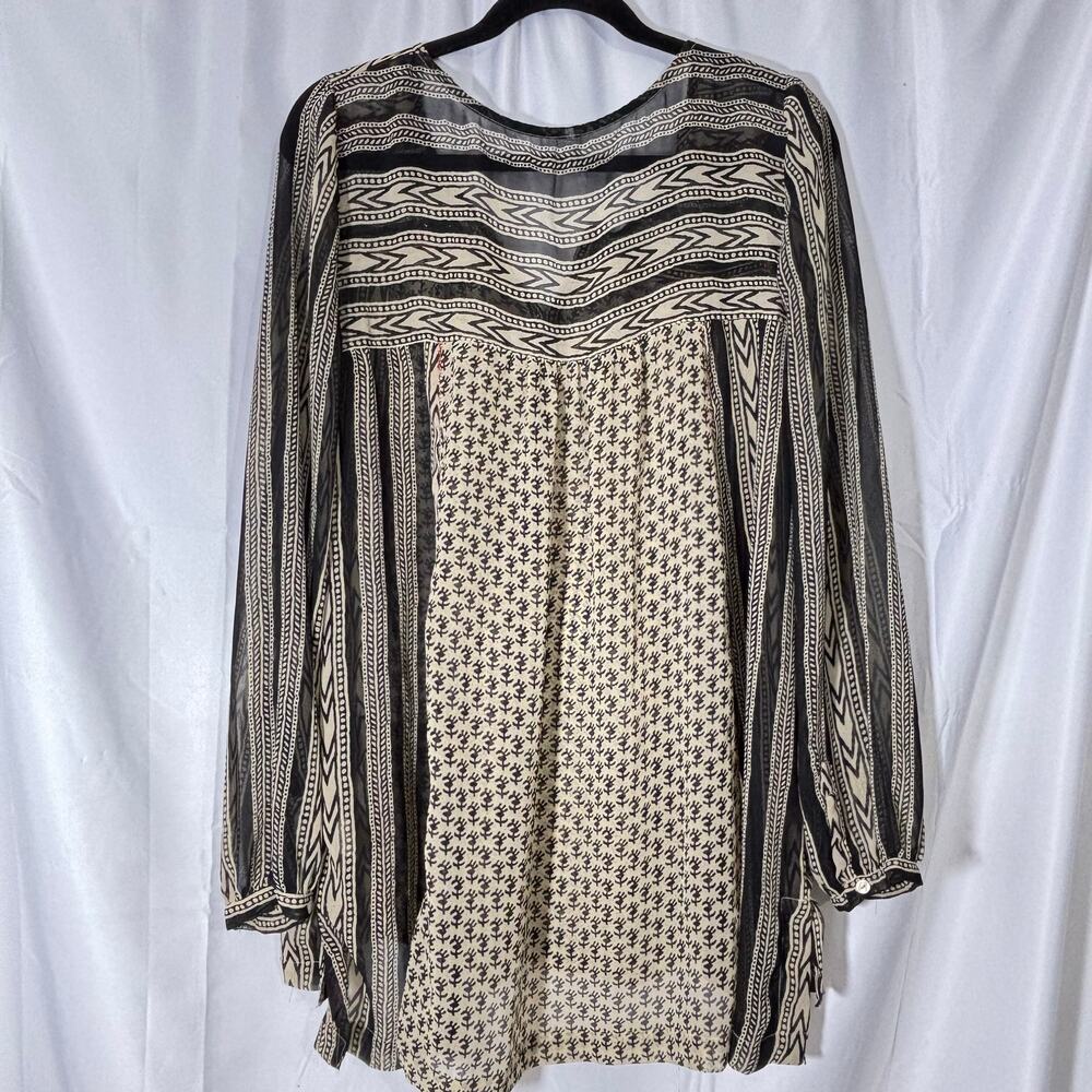 Free People Feather in the Wind Sheer Beaded Tunic Small | Boho Festival Blouse - Picture 3 of 6
